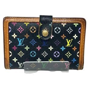 Louis Vuitton LV Black Murakami Multicolor Monogram Kisslock Wallet